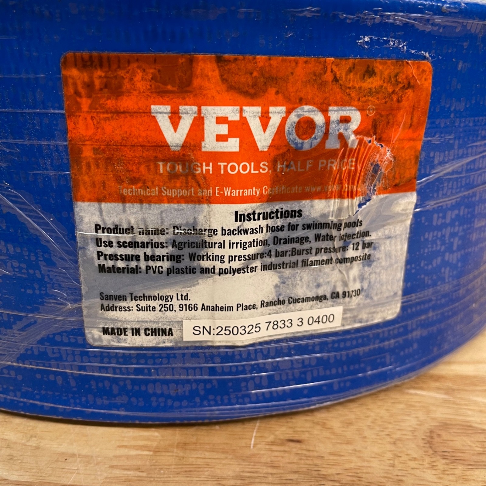 VEVOR Discharge Hose PVC Lay Flat Hose Backwash Drain Hose