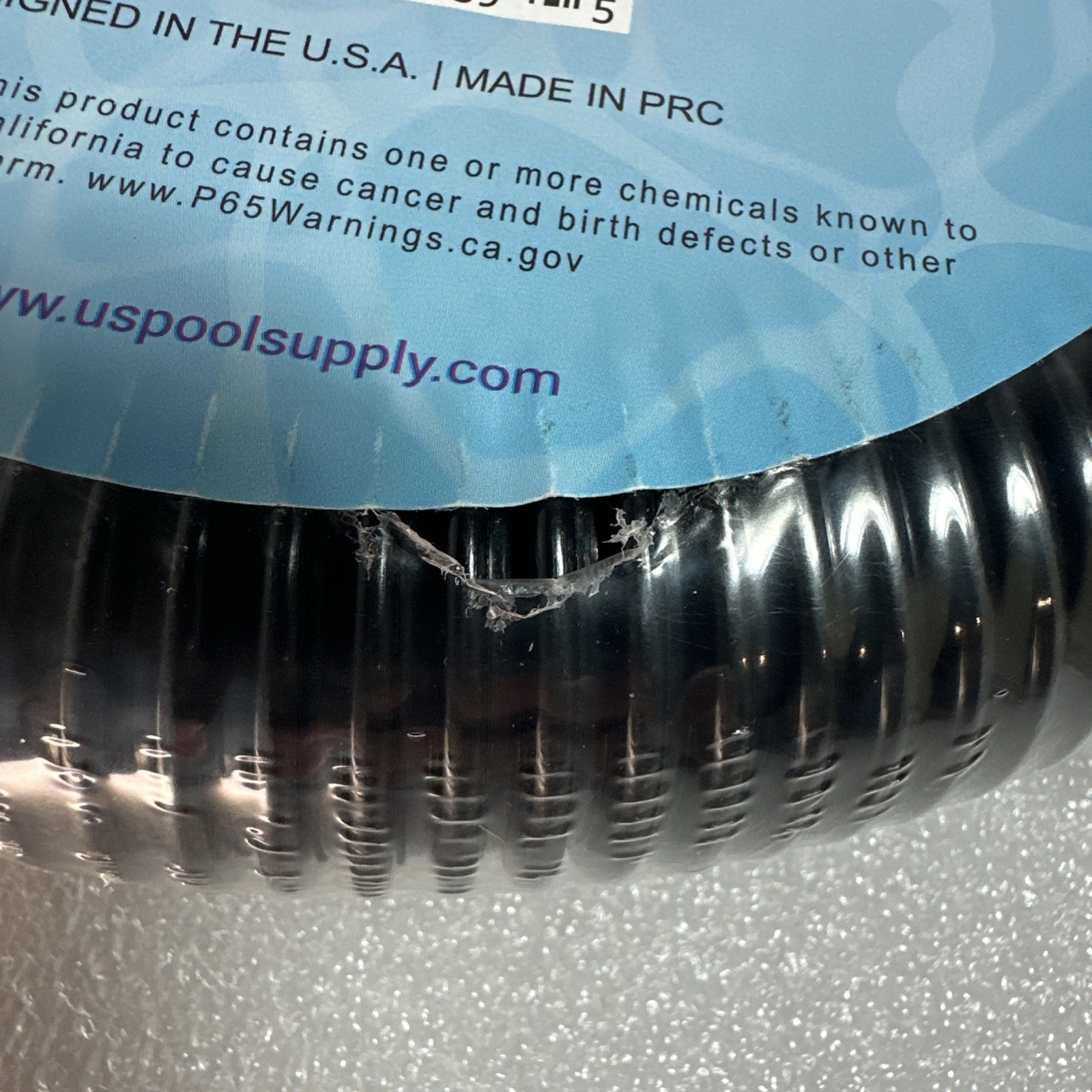 3 Foot Heavy-Duty Pool Hose, 1.5&Prime; – Black Filter Hose US Pool Supply USP PH-403