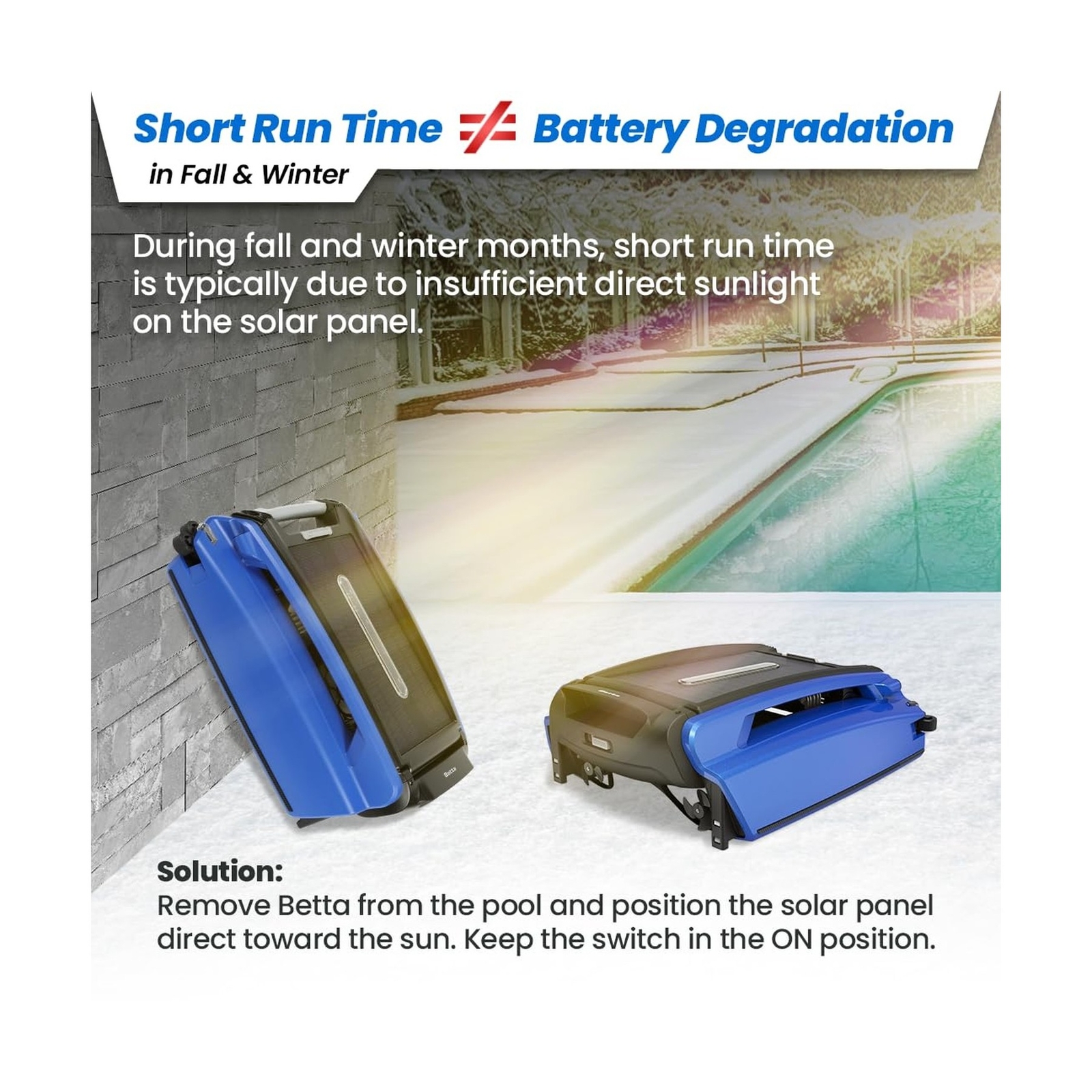 Betta SE Solar-Powered Robotic Automatic Pool Skimmer Cleaner with Carrying a…