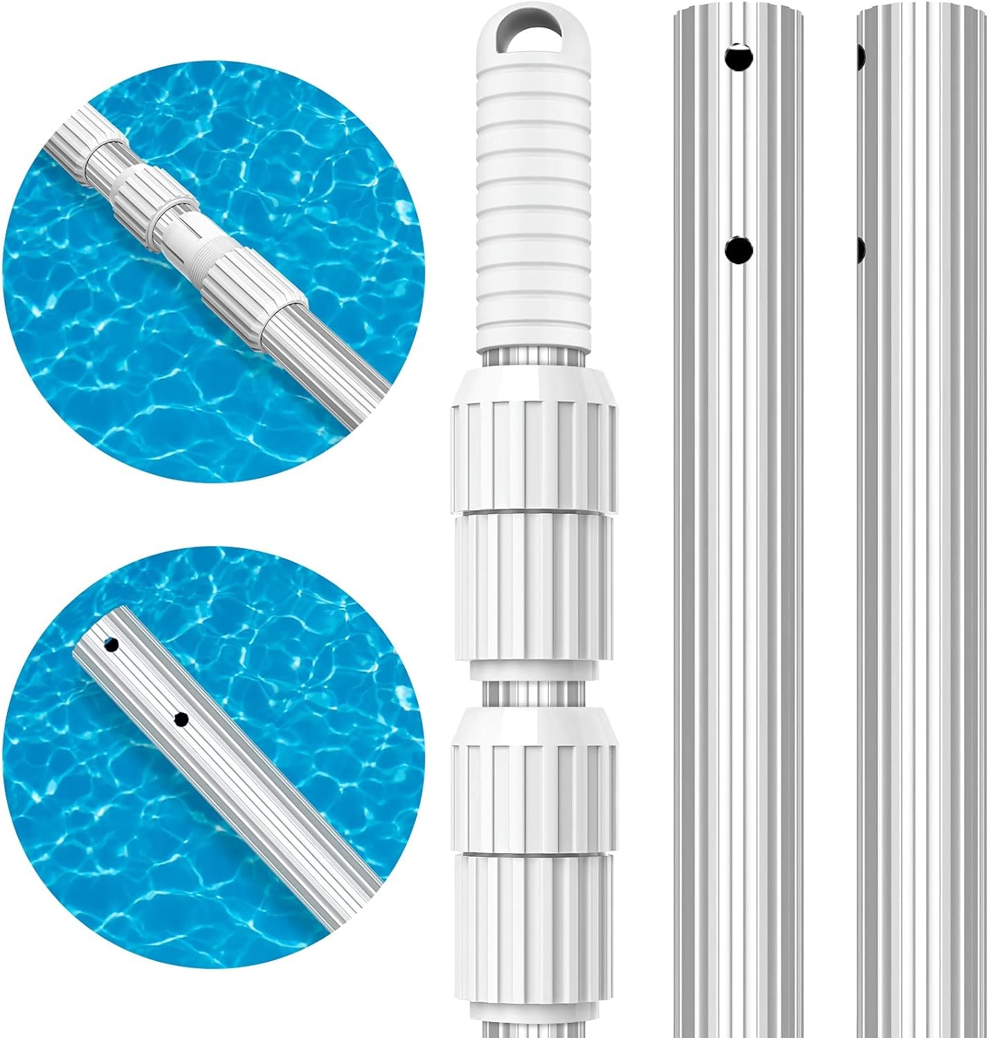 16.5 Feet Pool Pole Heavy Duty Aluminum Adjustable 6.516.5 Feet