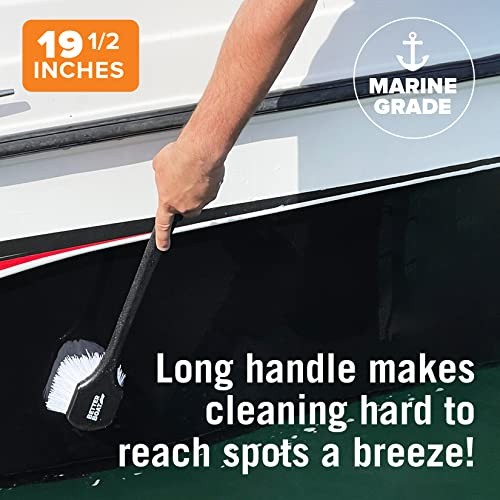 Stiff Hand Scrub Brush, Large Handle Heavy Duty Tire and Wheel Long Handle