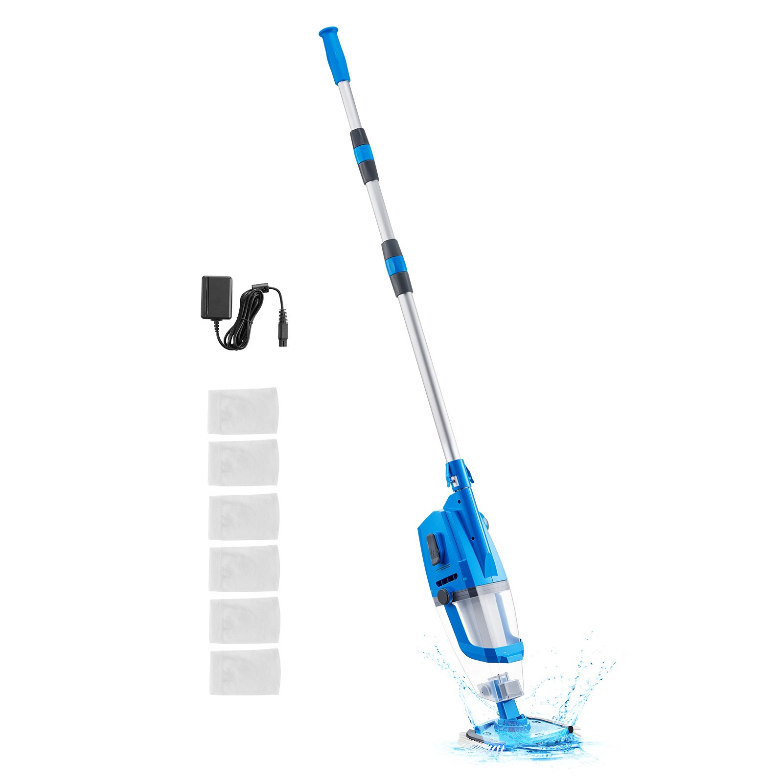 Uimoso Rechargeable Pool Vacuum 26 GPM, 1-Hour Runtime, Includes Extension Pole