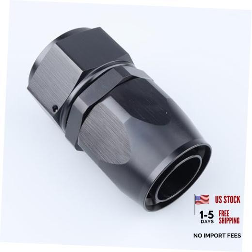 -16 AN Straight Swivel Hose End Fitting Aluminum Black 16AN Straight – Black