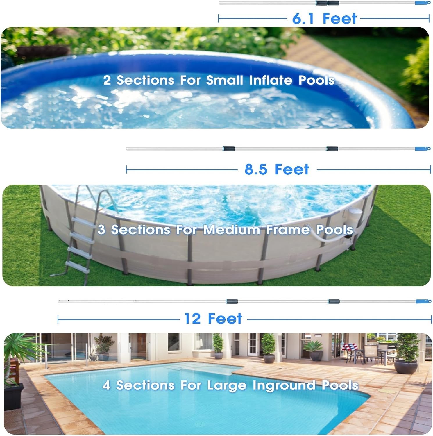 12 Ft Prime Telescopic Pole for Pool Maintenance