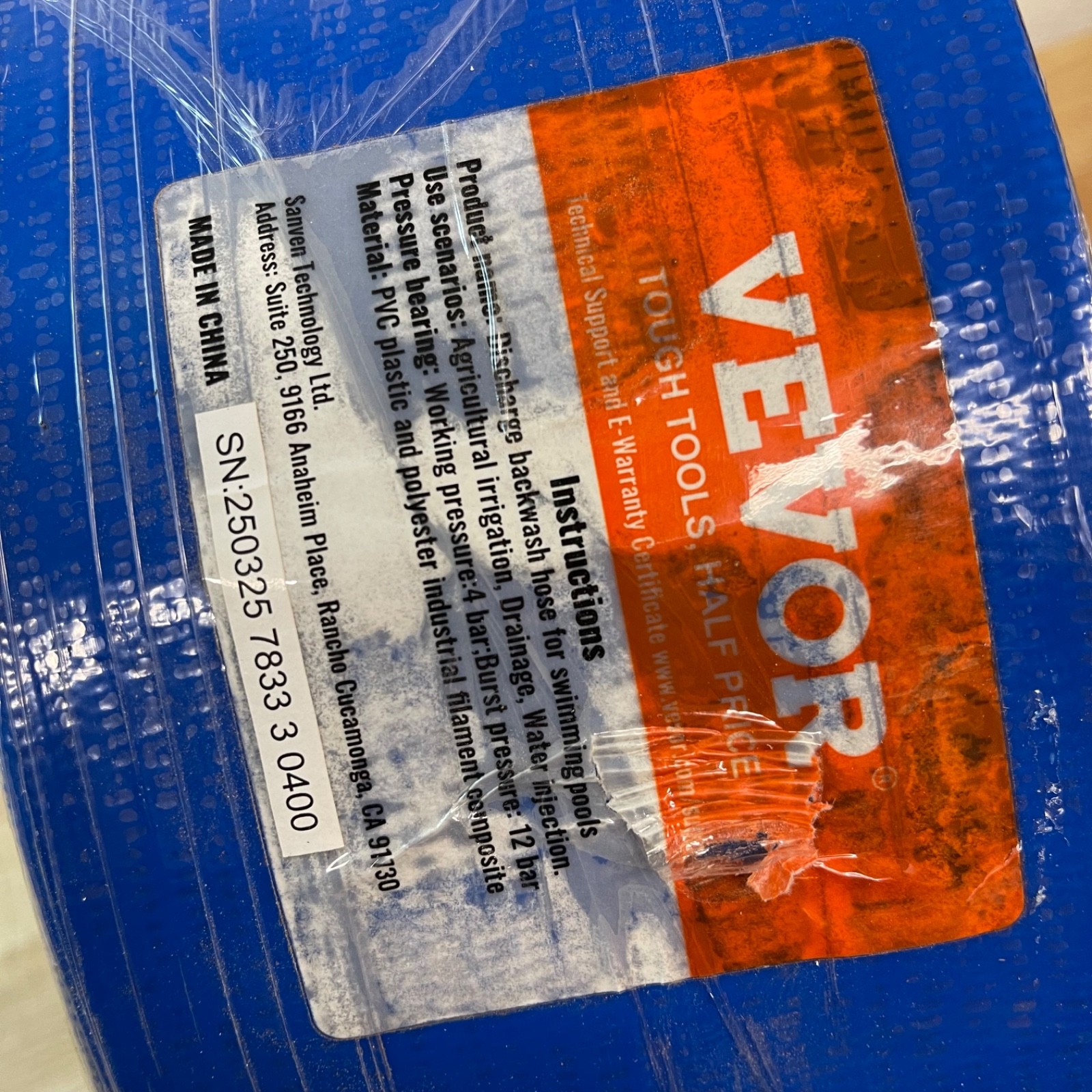VEVOR Discharge Hose PVC Lay Flat Hose Backwash Drain Hose