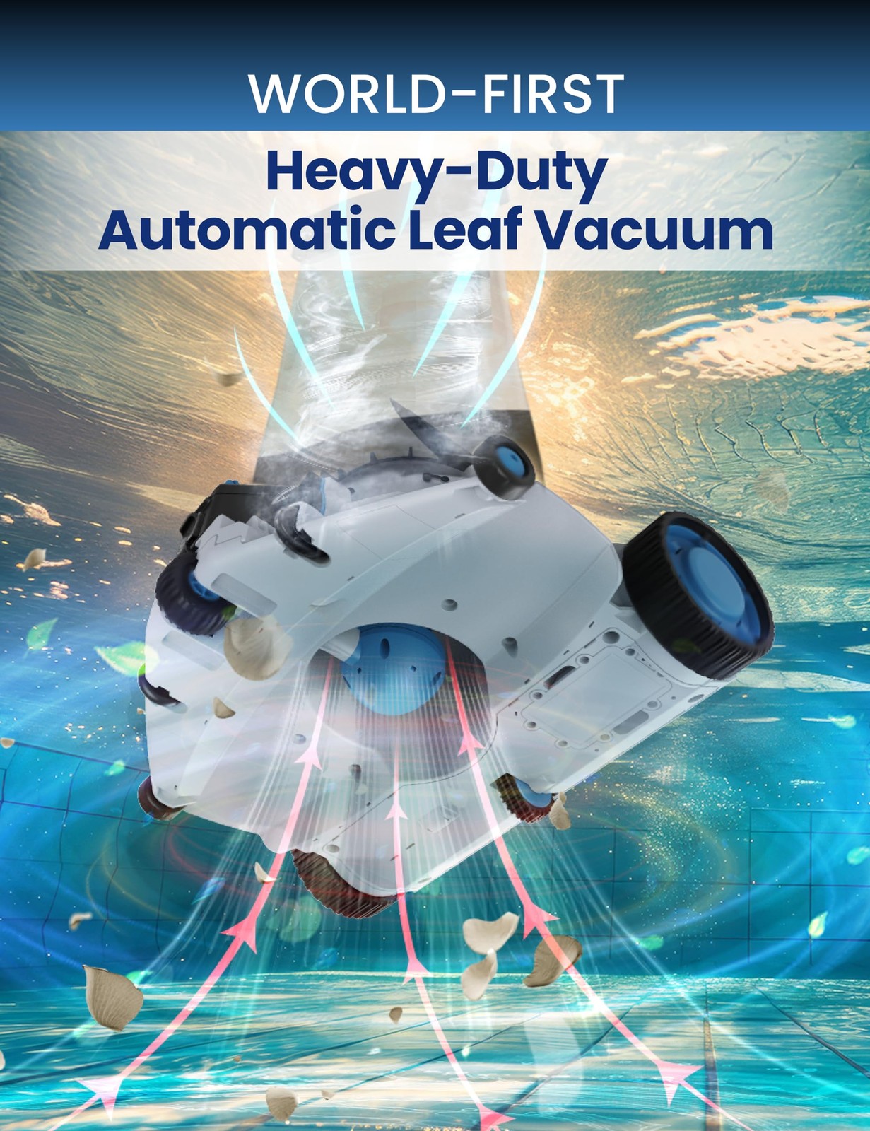 Automatic Leaf Robotic Pool Vacuum Cleaner Heavy‑Duty Pool Opening Heavy Debr…