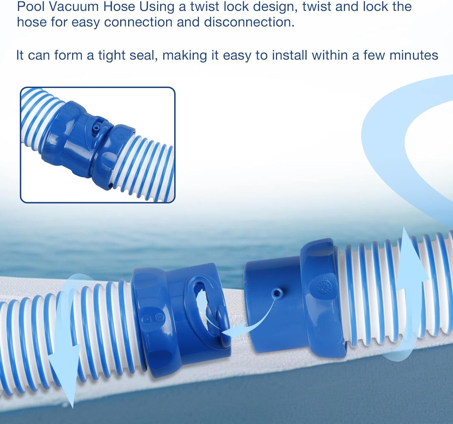 7Pcs R0527700 39&Prime; Pool Cleaner Lock Hose for Zodiac Mx6 Mx8 Pool Systems