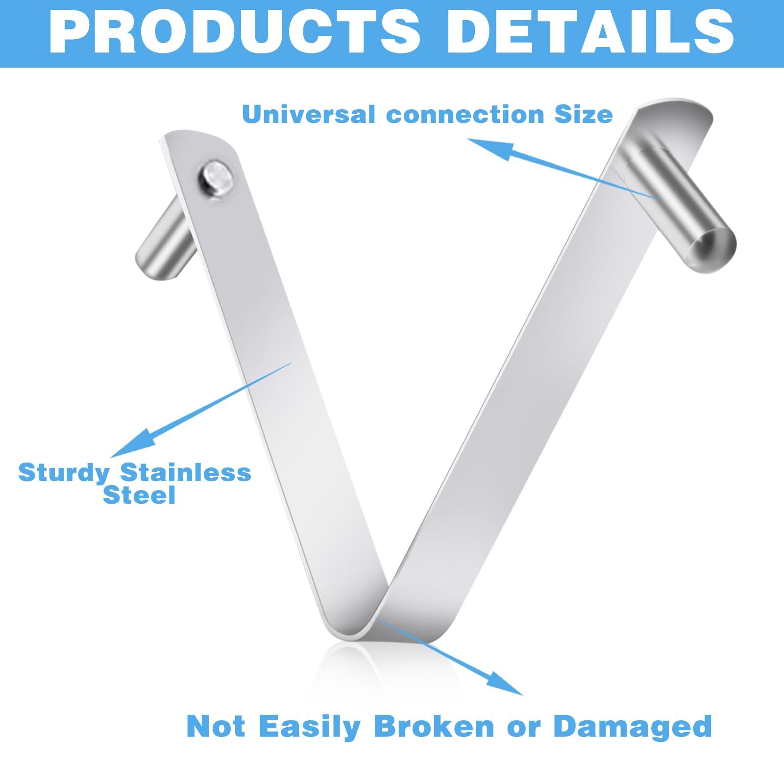 3Pcs Pool Brush Clip V-Shaped Clip, Pool Pole Clips Pool Hooks for Poles