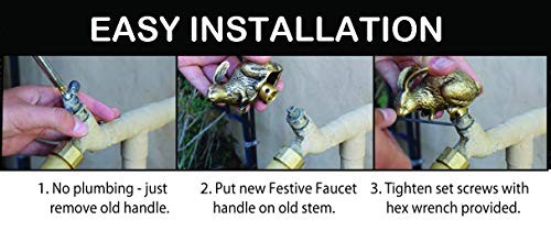 Butterfly – Decorative Outdoor Faucet Handle with Universal Adapter, Brass,