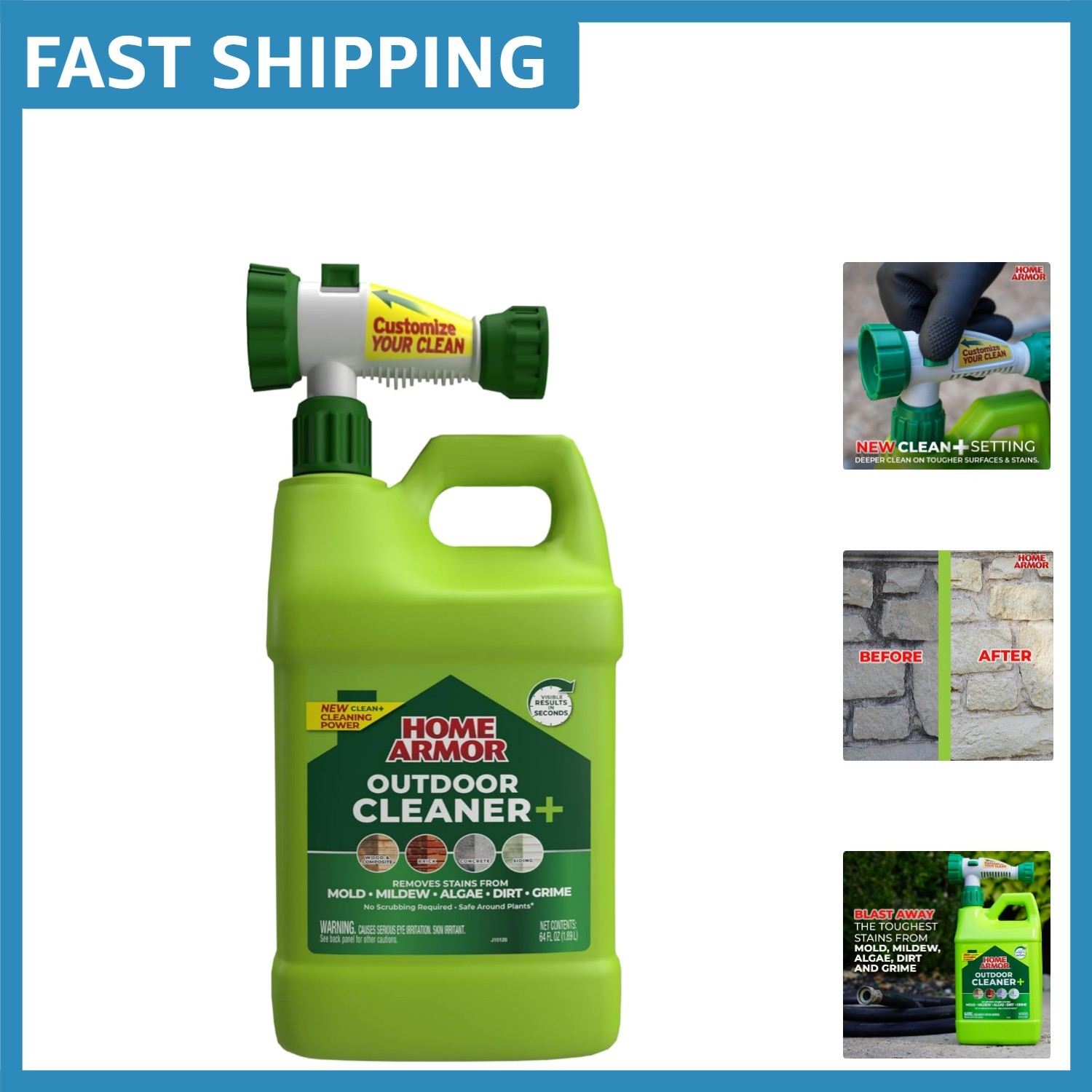 Versatile 64 oz Outdoor Cleaner+ – Quick & Easy Stain Removal For All Surfaces