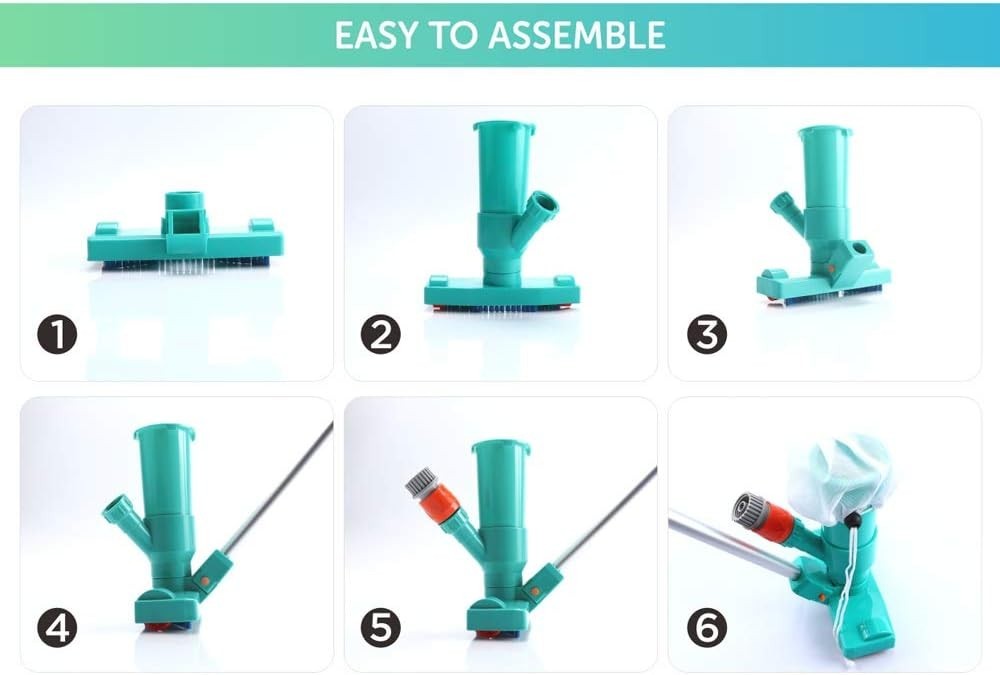 Portable Pool Vacuum Jet Cleaner: 56.5&Prime; Pole for Effortless Swimming Pool Care