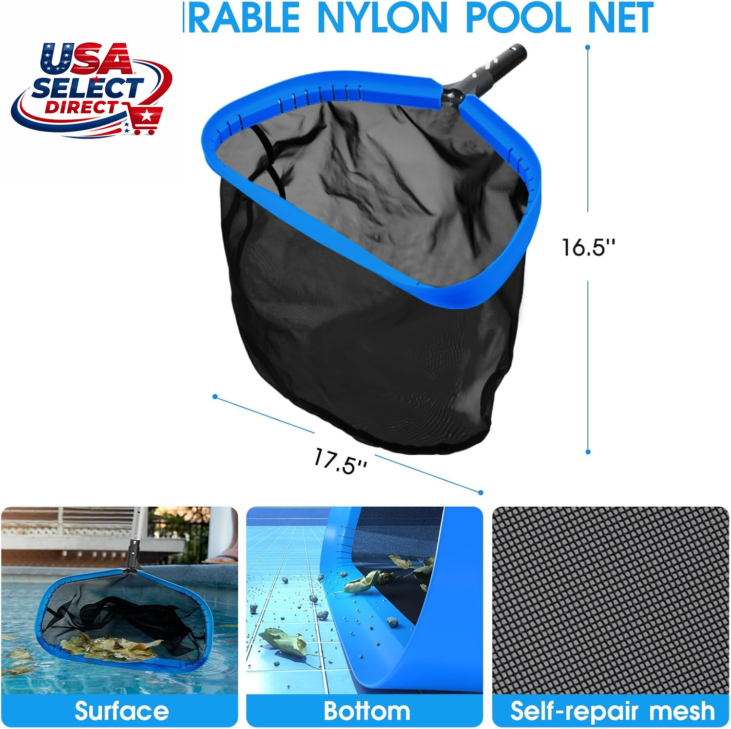 All in One Pool Cleaning Kit – Nylon Net, Brush, Skimmer, Floater