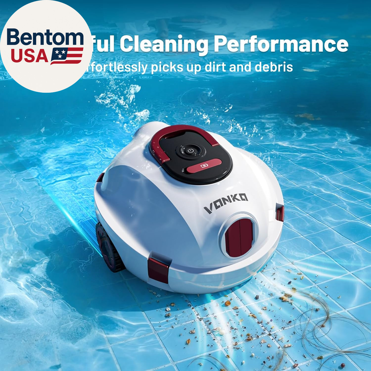 P10 Cordless Robotic Pool Cleaner, 100-Min Runtime, Pool Vacuum for above Ground