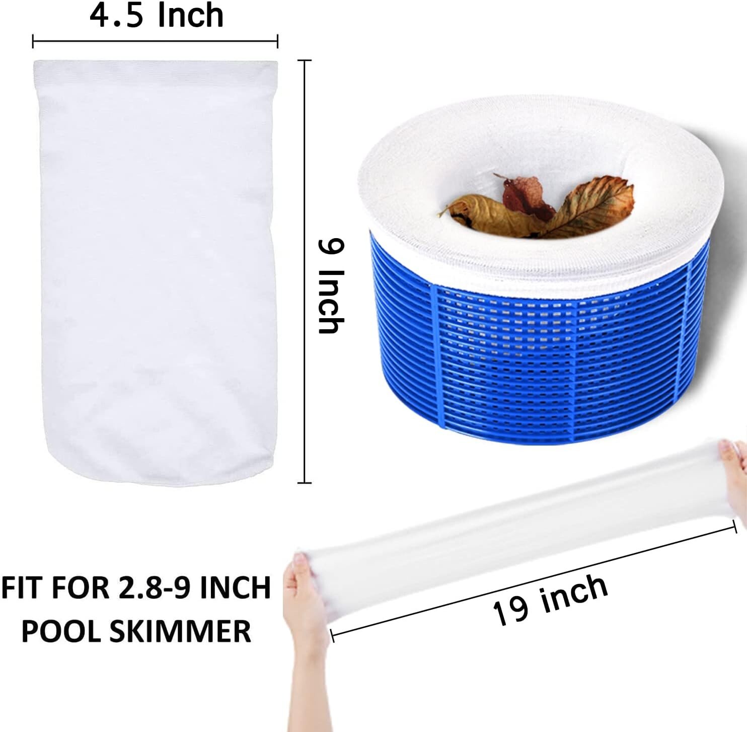 WISHDIAM 35 Pack Pool Skimmer Socks for Filters Baskets/Hot Tub Filter Works …