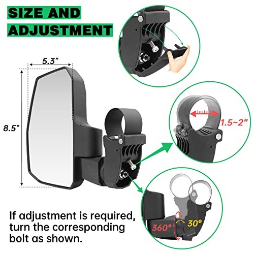 UTV Side Mirrors,You No Longer Need to Adjust by Hand,Innovative Automatic
