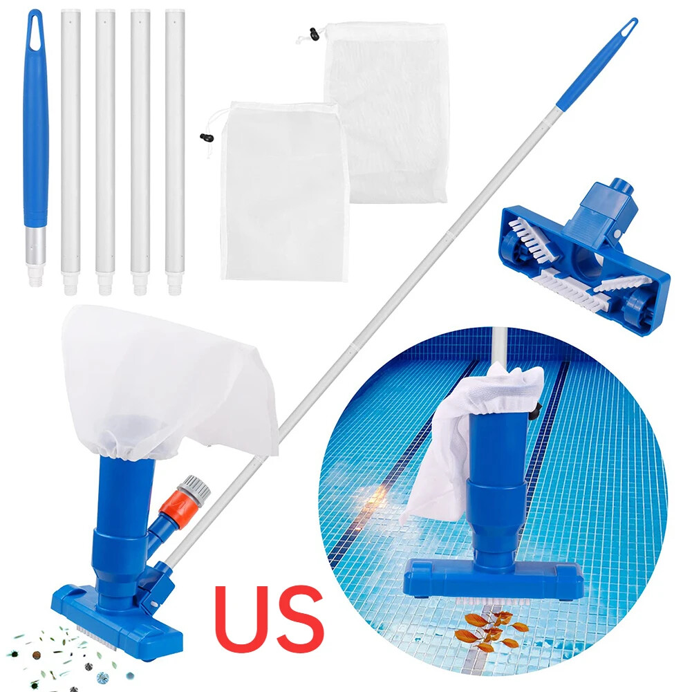 Pool Vacuum Head with Brush Bag Pole Vacuum Cleaner Cleaning Disinfect Tool for