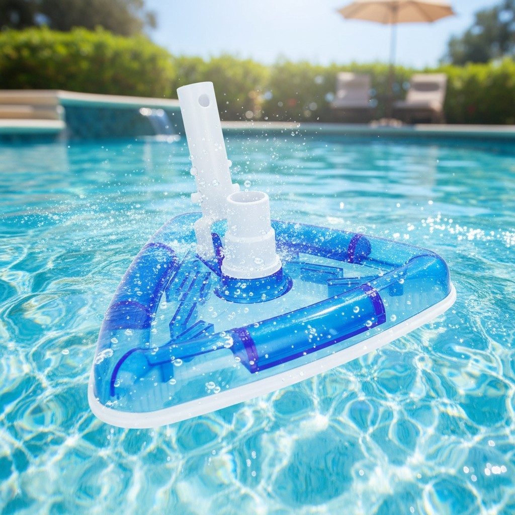 Efficient 11&Prime; Triangular Pool Vacuum with EZ Clip Handle – Easy Corner Cleaning