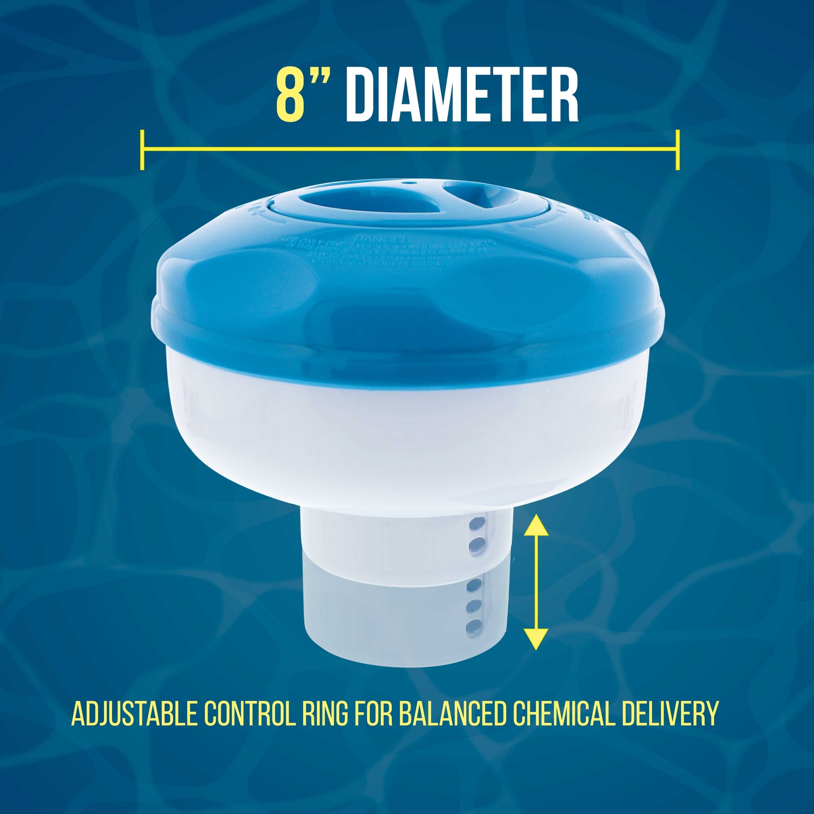 Floating 3&Prime; & 4&Prime; Tablet Pool Chemical 8&Prime; Dispenser with Collapsible Tank