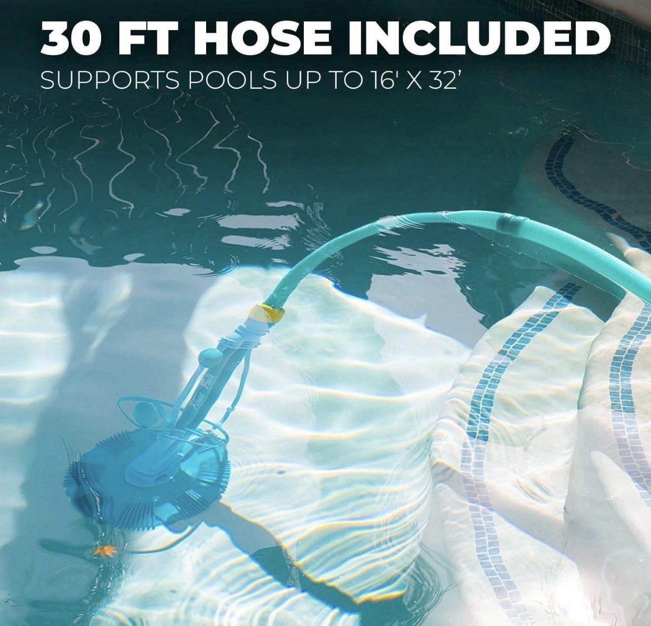 Automatic Pool Cleaner with 30ft Hose Set – In-Ground Suction Side Vacuum