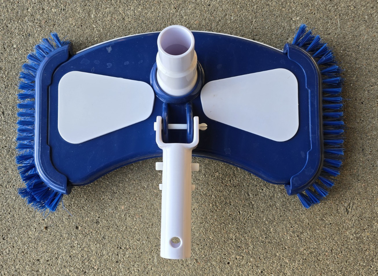14&Prime; Vacuum Pool Brush Head Blue White Swimming Pool Cleaner Attachment Weighted