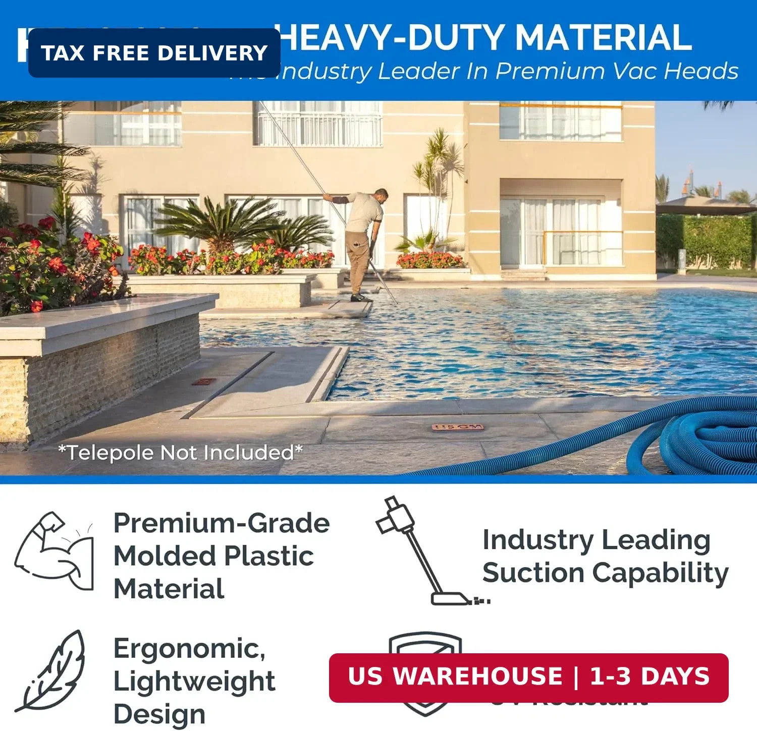 SWIMLINE HYDROTOOLS Manual Vacuum Head Attachment For Inground & Above Ground Po