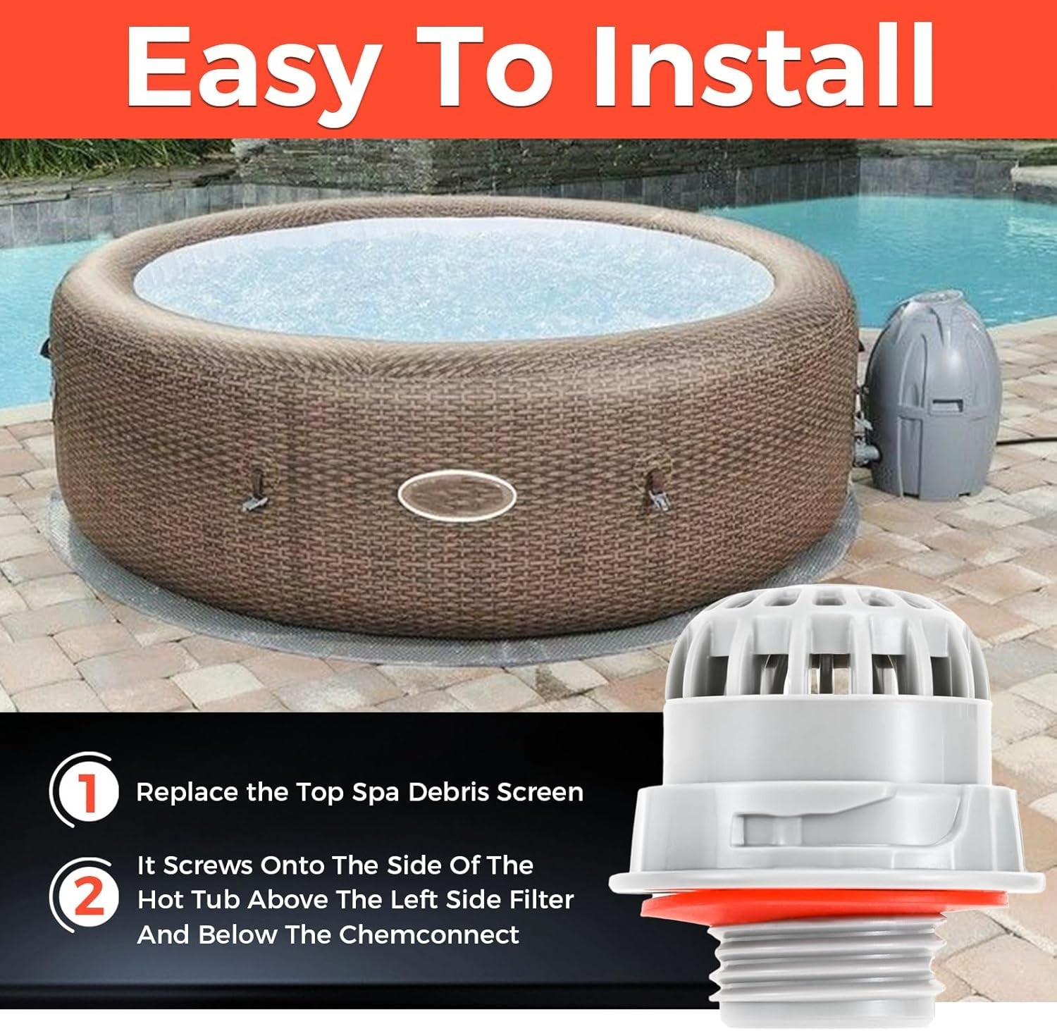 2 PCS Durable Chlorine Dispenser Replacement for Salu-Spa & Lay-Z-Spa Hot Tubs