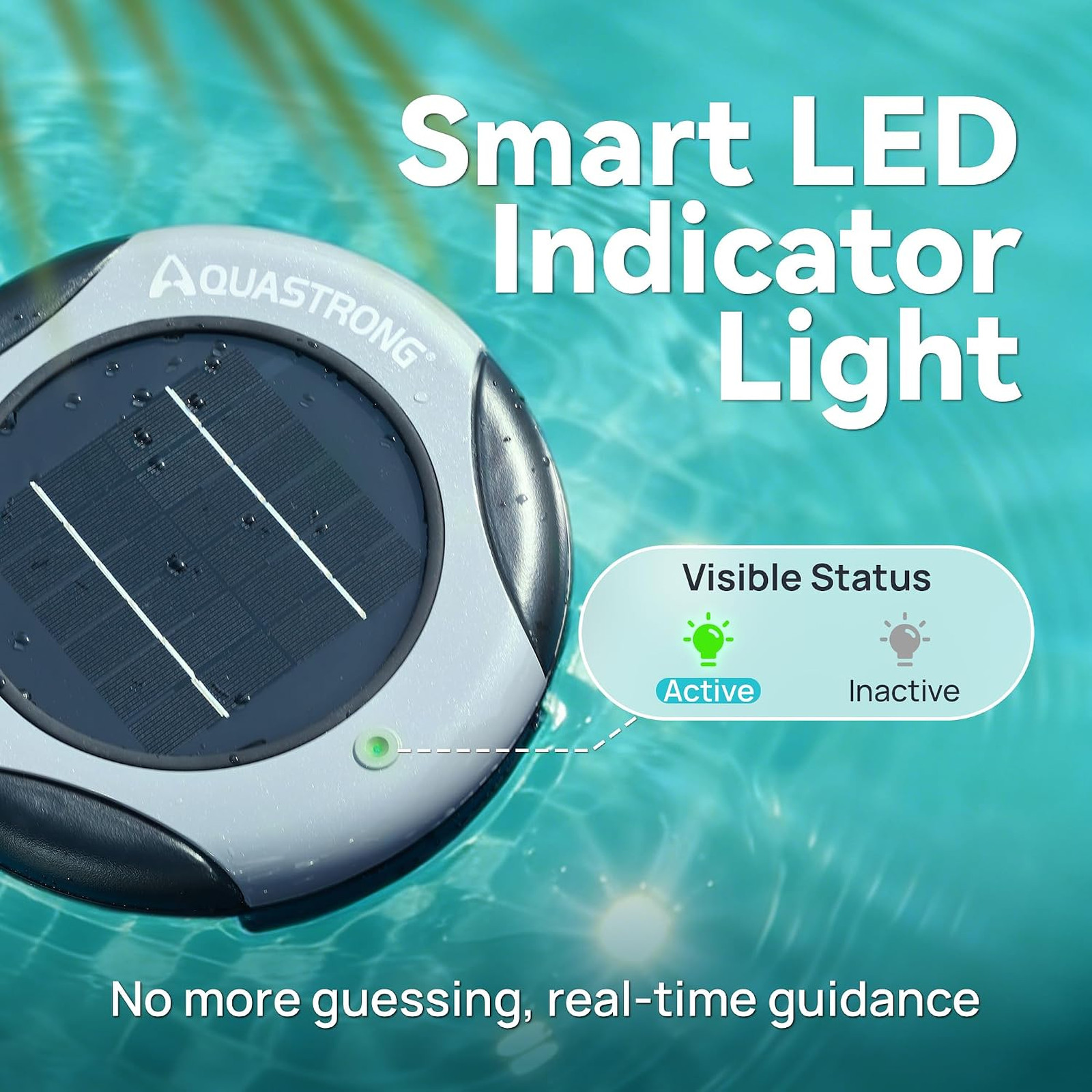 Solar Pool Maintenance System with 8.5 oz Copper Anode High-Efficiency Solar