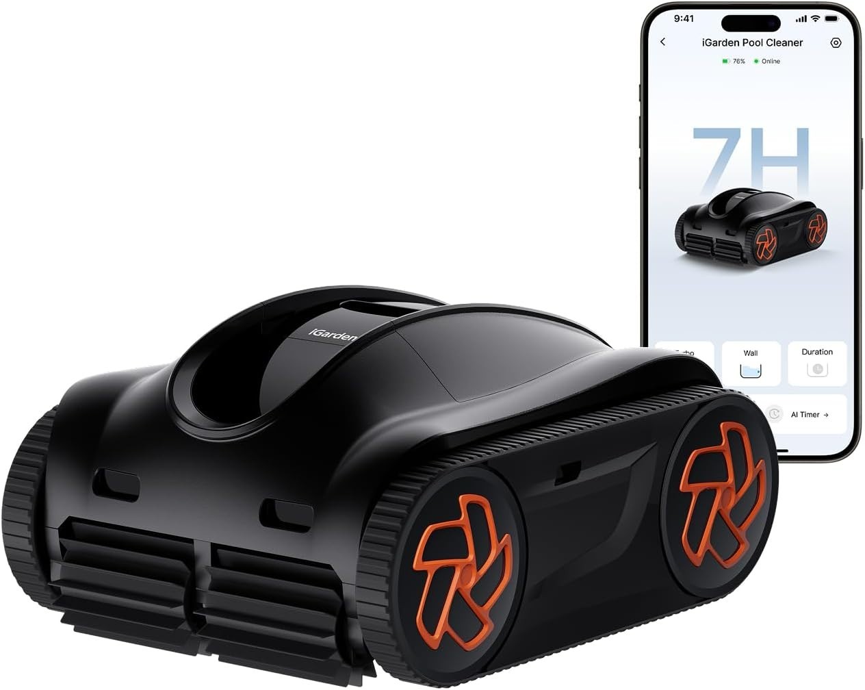 iGarden Pool Cleaner K Series Model K70 Cordless Robotic Pool 7 Hours of Battery