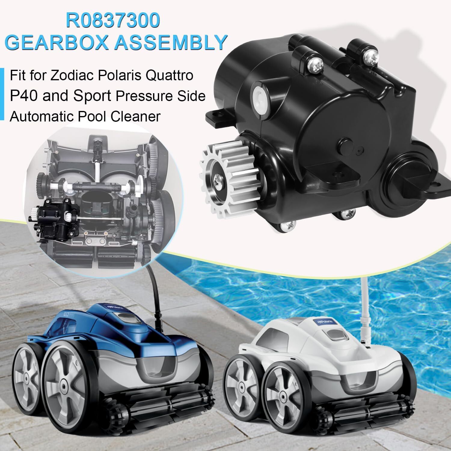 R0837300 Gearbox Assembly for Polaris Quattro P40/Sport Pressure Pool Cleaner