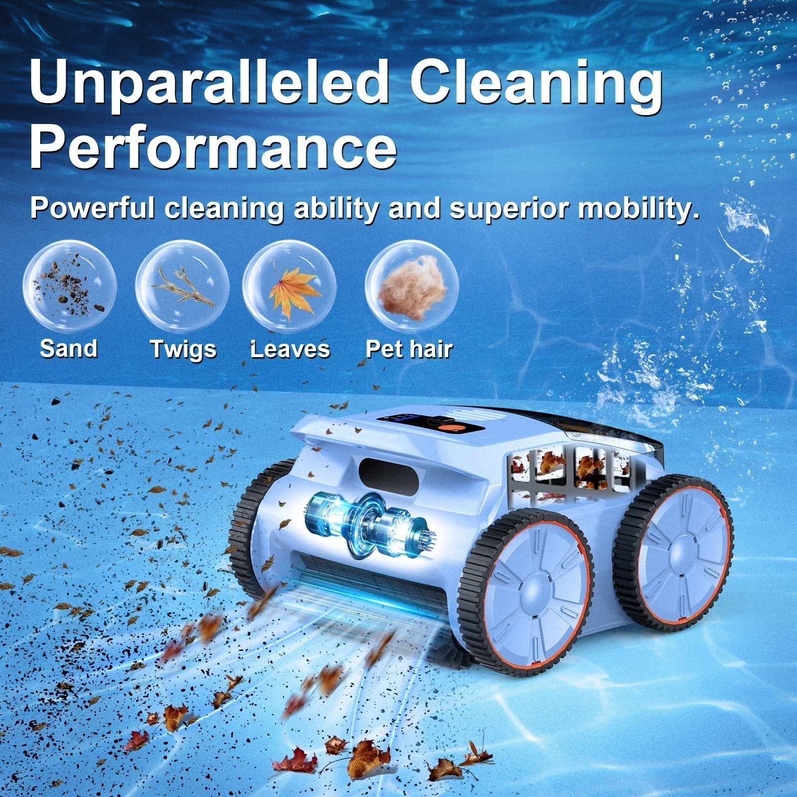 Seauto Robotic Pool Vacuum Cleaner for Inground Pools with Smart Navigation