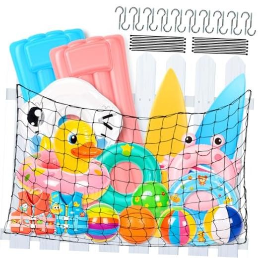 71 x 47 in Large Pool Toy Float Storage Net,Hanging Elastic Mesh Net Organizer