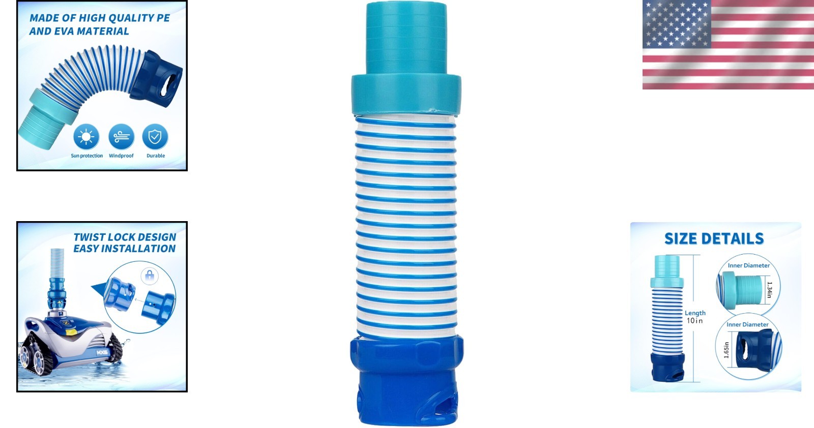 Durable 10-Inch Pool Vacuum Hose Adapter – Fits Zodiac MX6, MX8, X7 Quattro