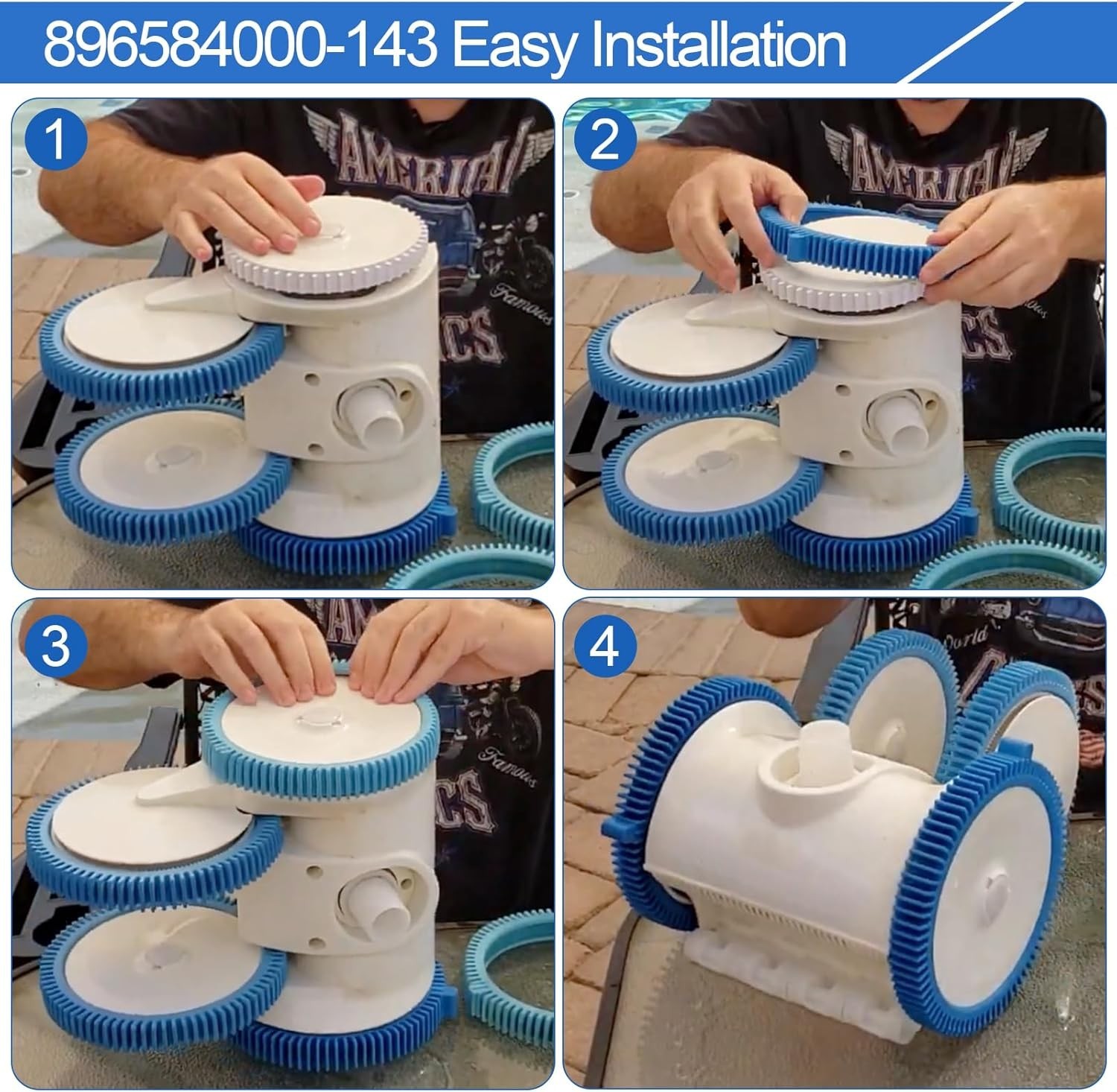 Pool Cleaner Tire Combo Kit for Hayward Pool Vacuums Fit for Poolvergnuegen with