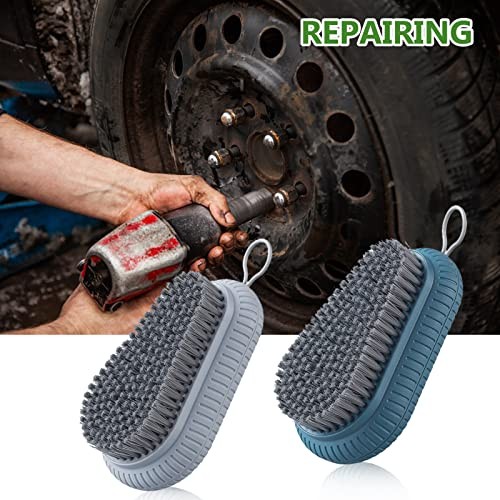 2PCS Heavy Duty Nail Brush for Fingernails – Blue & Bule & Grey