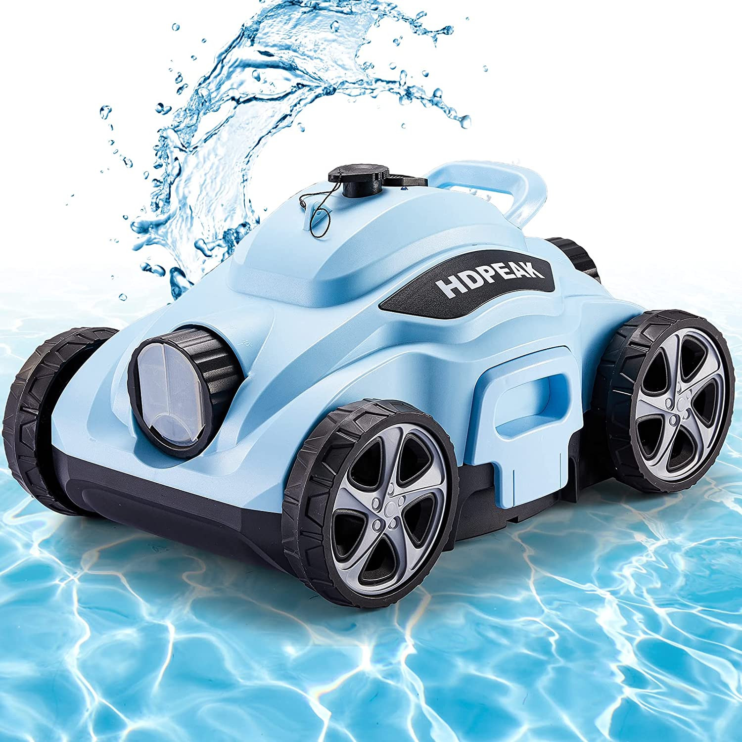 Robotic Pool Cleaner 110 Mins Auto-Parking Rechargeable Automatic 50 Feet Blue