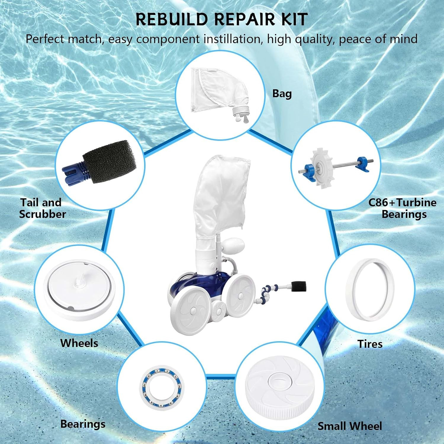 Upgraded Pool Cleaner Rebuild Repair Kit – Replacement for Polaris Zodiac Automa