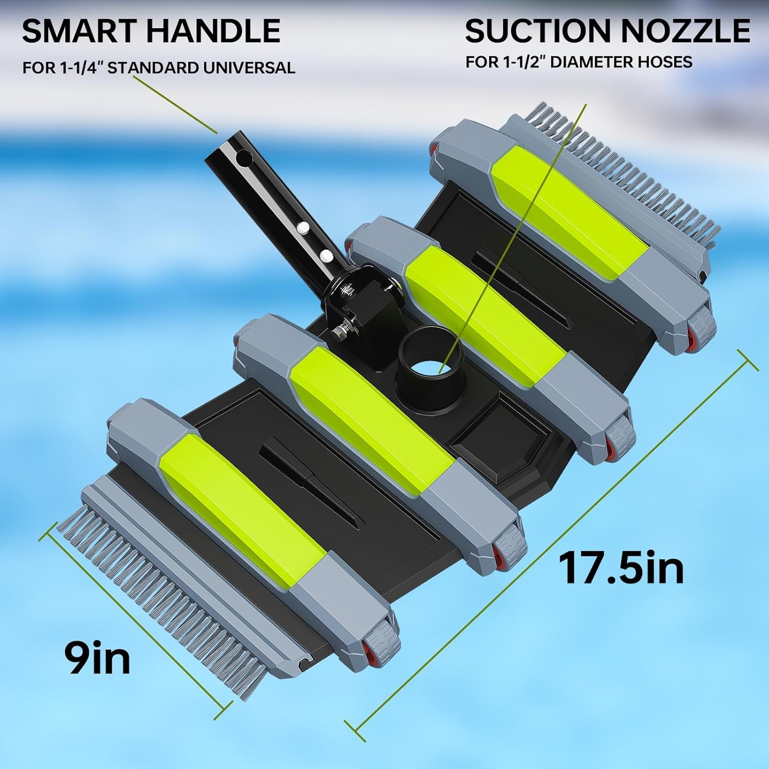 Professional Heavy Duty Weighted Pool Vacuum Head with Wheels Aluminum Handle