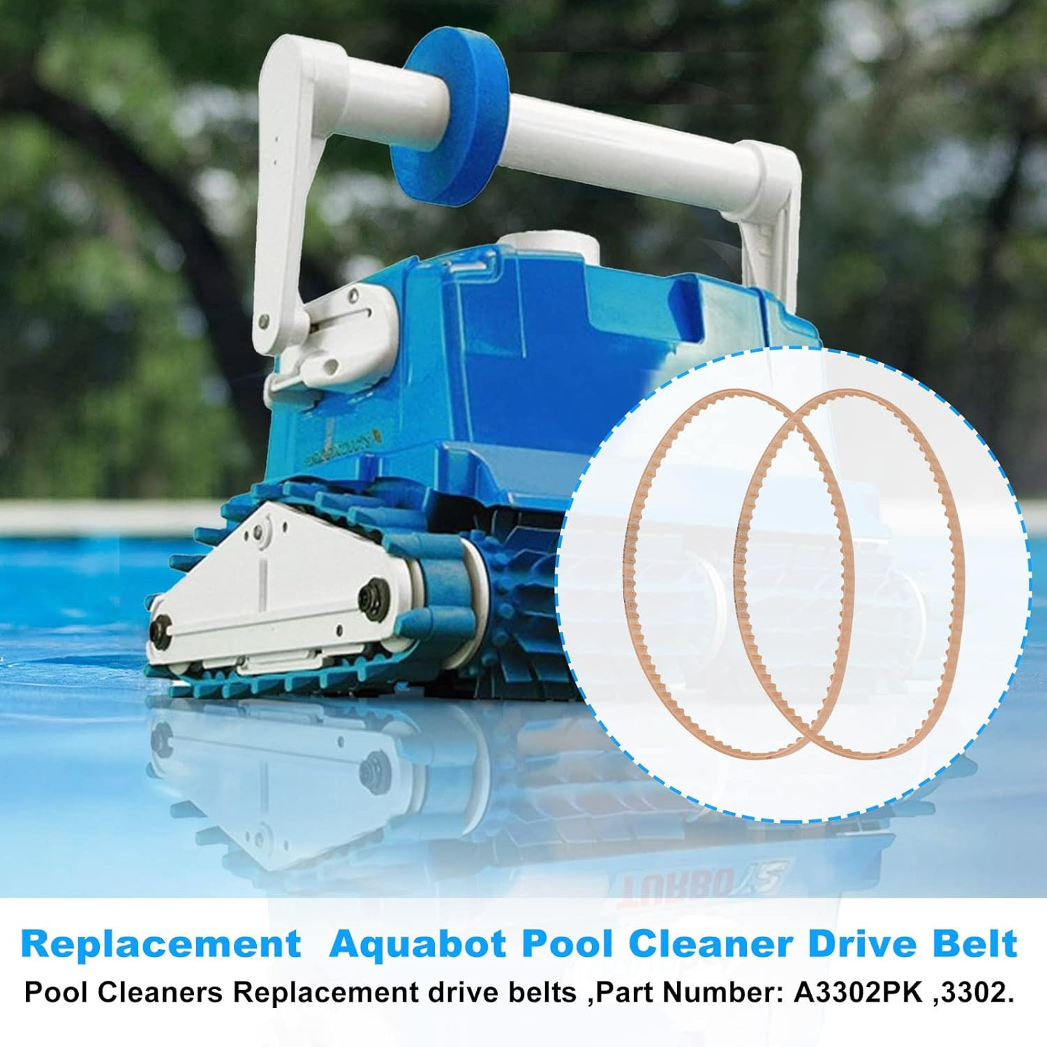 Pool Cleaner Drive Belts for Aquabot Replacement Parts A3302PK 3302 – 4 Pack