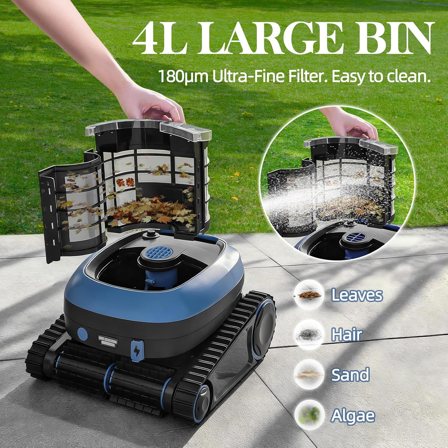 Robotic Pool Vacuum, 3-In-1 Cordless Pool Cleaner for Inground & above Ground Po
