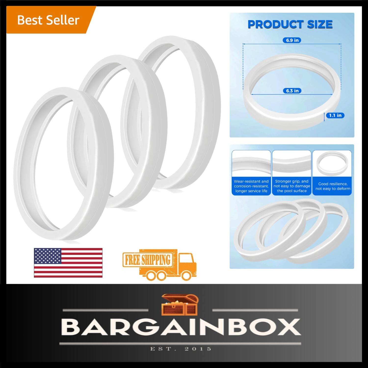 3-Pack C10 Pool Cleaner Tires – Heavy-Duty & Easy-to-Install for Polaris Models