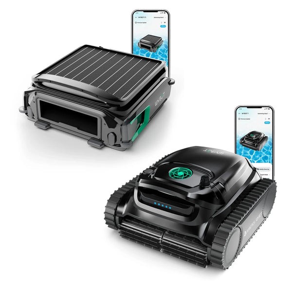 WYBOT M1 Robotic Pool Cleaner & F1 Solar Skimmer Bundle,Cordless Large Battery