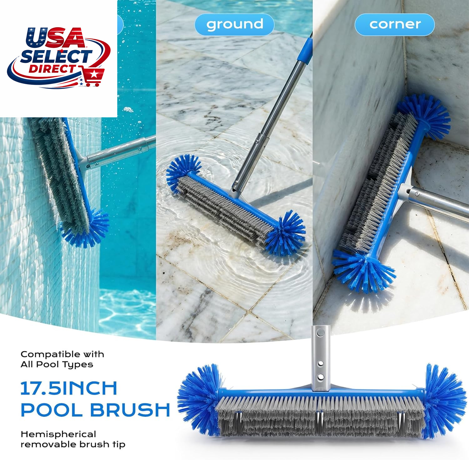 Pool Cleaning Kit with Telescopic Pole & Dual Skimmers – Premium Accessories