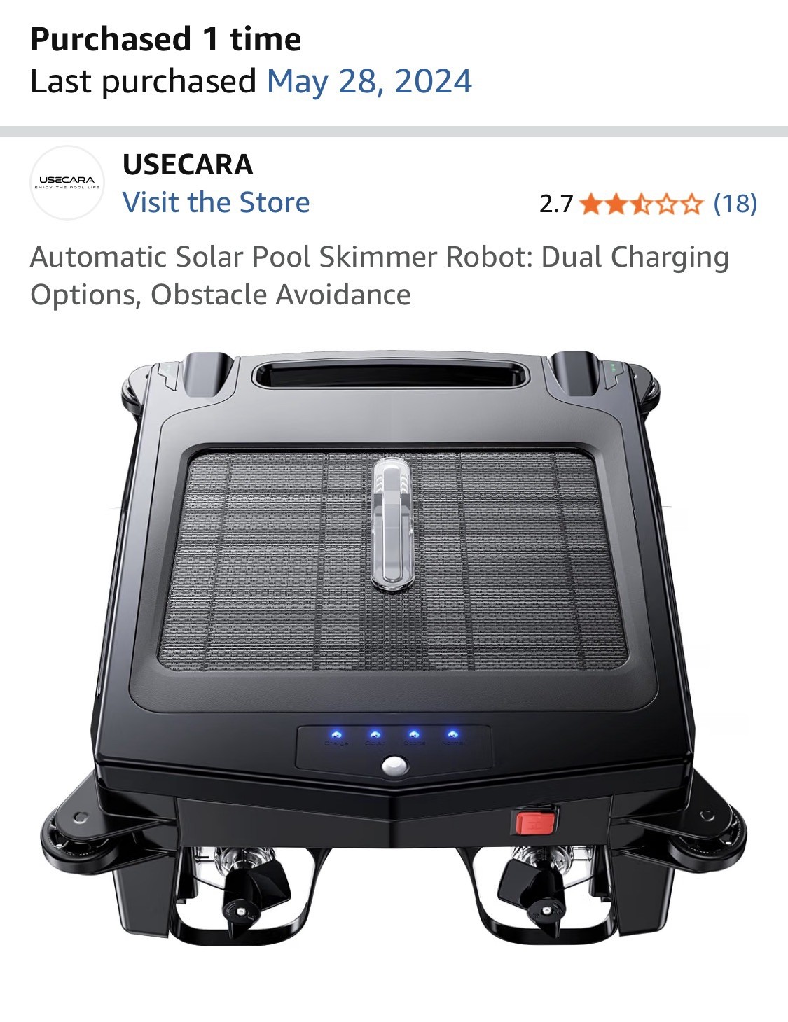 Solar Robotic Pool Skimmer 2 Cleaning Mode Automatic Swimming Pool Cleaner Robot