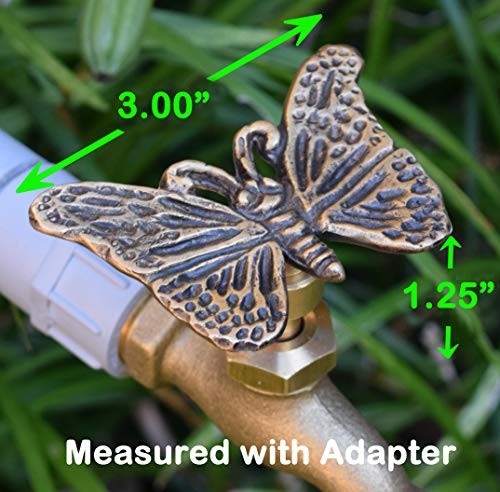Butterfly – Decorative Outdoor Faucet Handle with Universal Adapter, Brass,