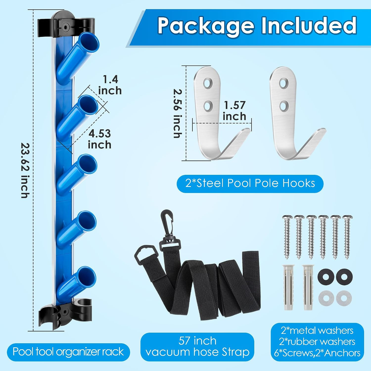 Swimming Pool Accessories Holder, Pool Cleaning Accessory Organizer and Holder R