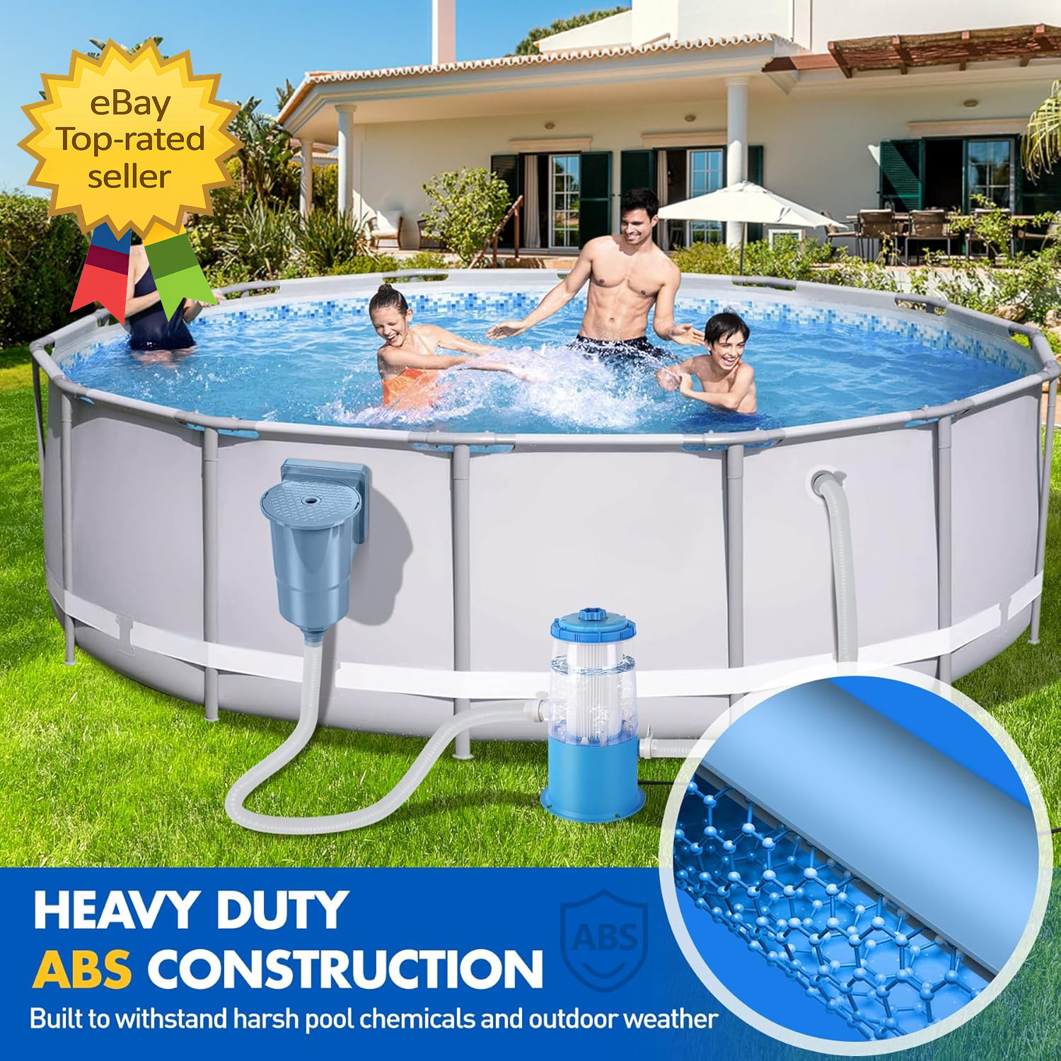Above Ground Pool Wall Skimmer Kit Heavy Duty Mount Surface Skimmer