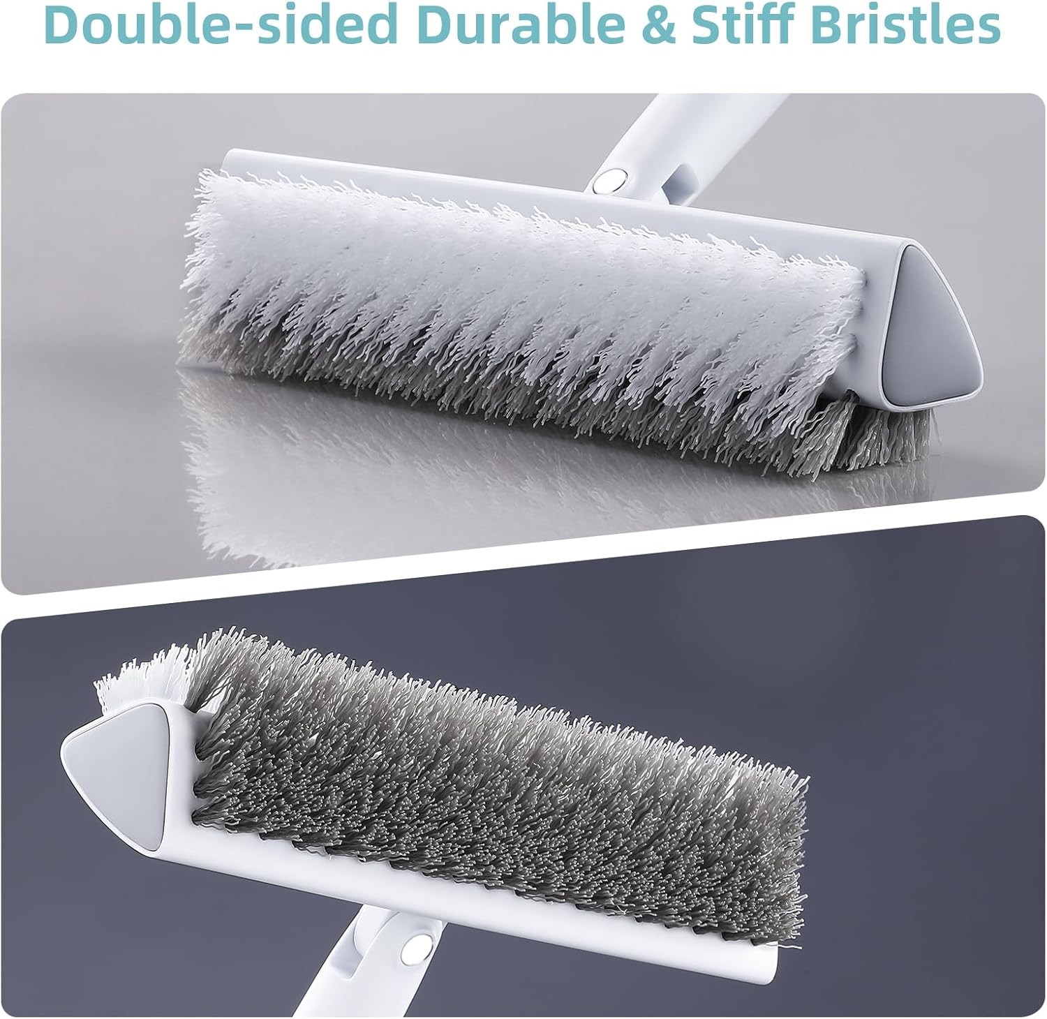 Floor Scrub Brush Long Handle 55 In V Shape Grout Brush 180 Rotatable Scrubber