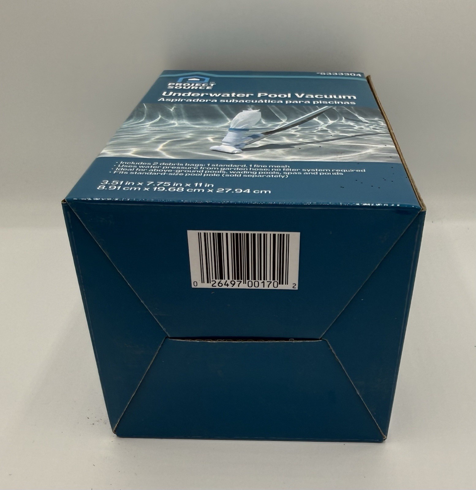 Project Source Underwater Pool Vacuum 5333304, 2 Debris Bags, For Pools & Spas