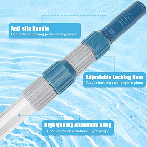 Professional 16 Foot Telescopic Aluminum Swimming Pool Pole – Attach 16ft