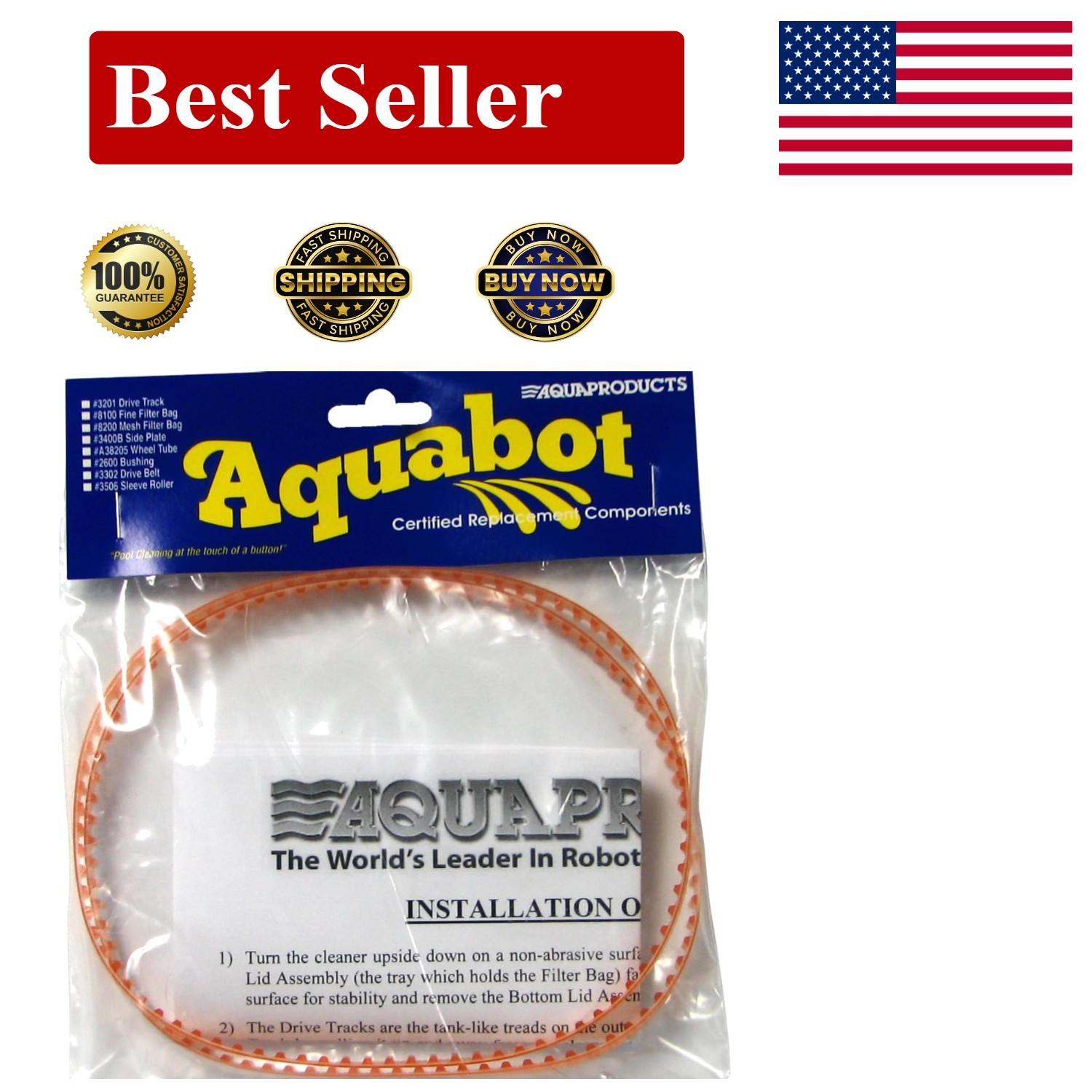 Efficient Replacement Drive Belts for Non-Jet AquaMAX & UltraMAX Pool Cleaners